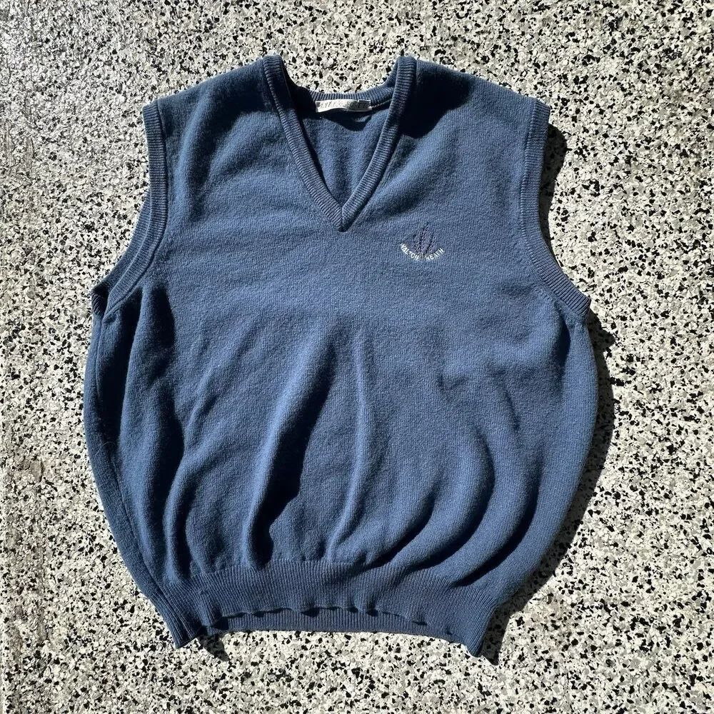 Vintage Lyle & Scott Sweater Vest Mens L Pure New Wool Made In Scotland Golf